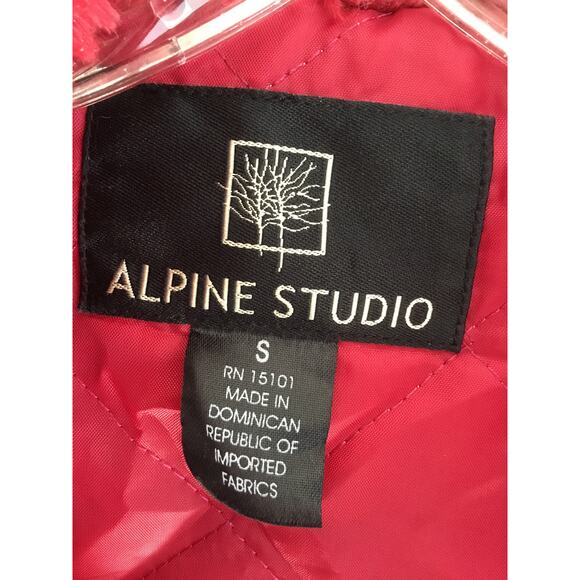 New with Tags! Alpine Studio Red  Faux Fur Quilted Hooded Full Zip Jacket  S - Picture 4 of 4